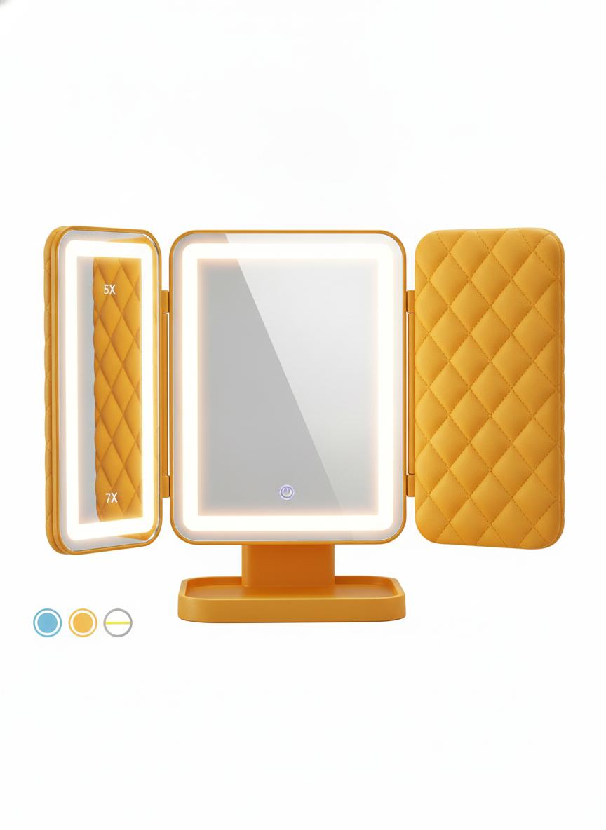 Yellow Daylight Trifold – LED Makeup Mirror