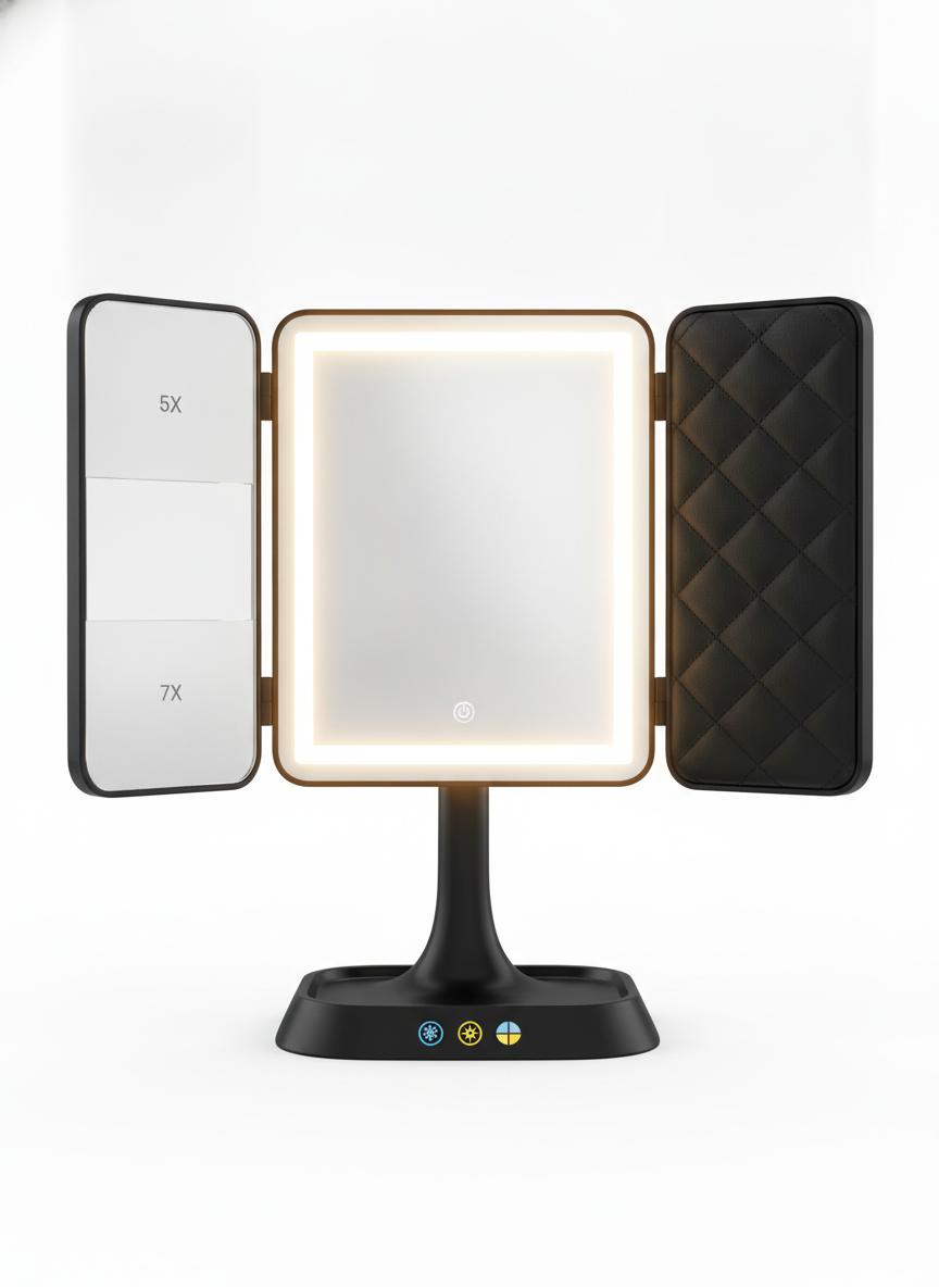Black Daylight Trifold – LED Makeup Mirror