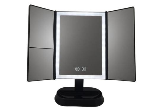 Trifold LED Makeup Mirror