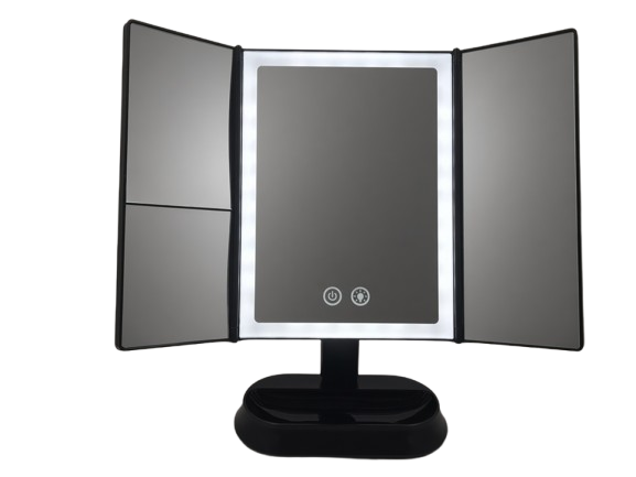 Trifold LED Makeup Mirror