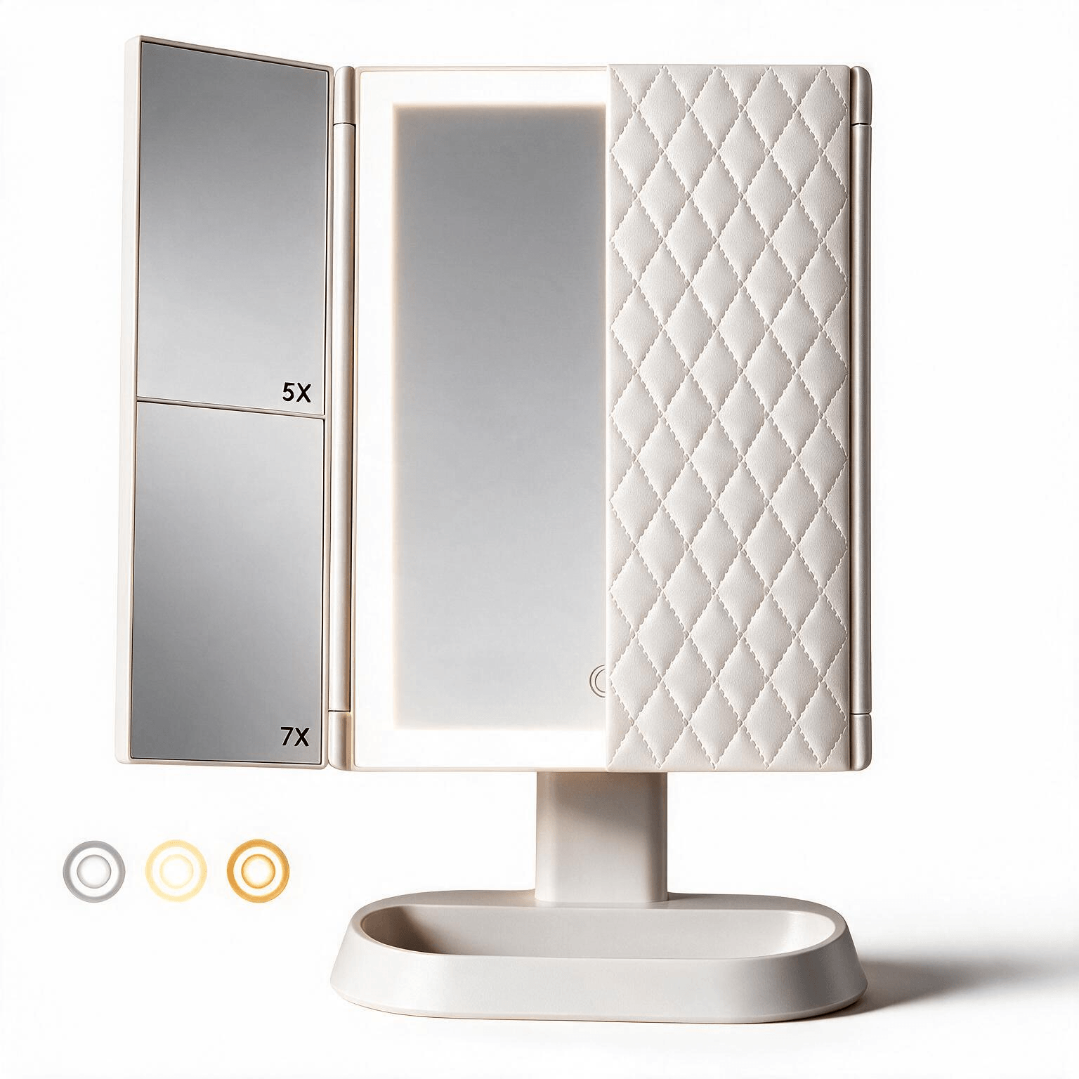 Trifold LED Makeup Mirror