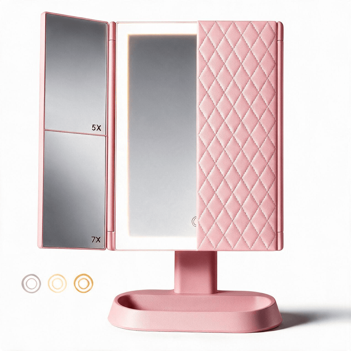 Trifold LED Makeup Mirror