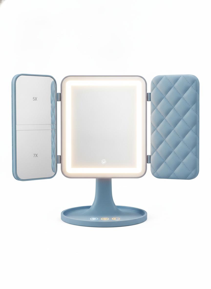 Blue Daylight Trifold – LED Makeup Mirror
